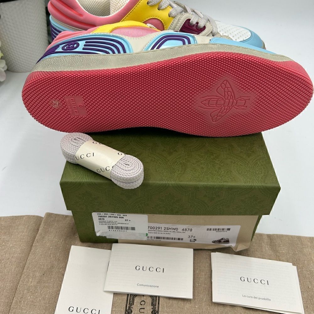 Women’s Gucci basket low top sneakers size 37.5 made in Italy. - Picture 6 of 8